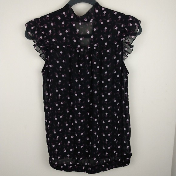 THX Thanx Collection Ruffle Short Sleeve Sheer Romantic Peasant Boho Chic Med. - Picture 3 of 7